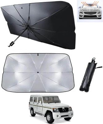 RKPSP Windshield Sun Shade For Mahindra Bolero(Silver, Black)
