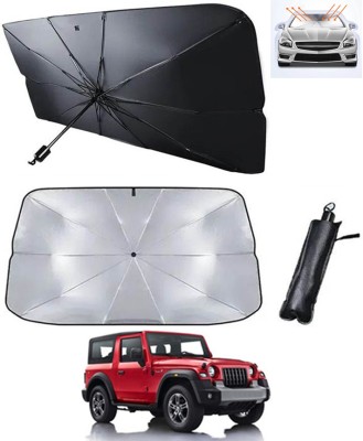 AYW Windshield Sun Shade For Mahindra Thar(Silver, Black)