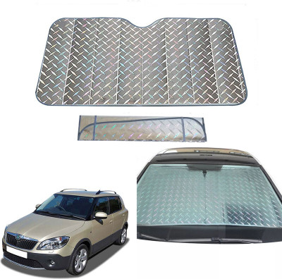 AUTO PEARL Dashboard, Windshield Sun Shade For Skoda Fabia(Grey)