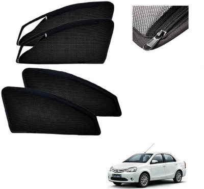 RAKRISH Side Window, Rear Window Sun Shade For Toyota Etios(Black)