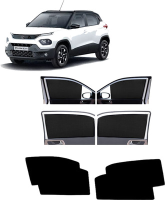 DreamRow Side Window Sun Shade For Tata Punch(Black)