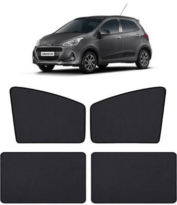 TOP VECHILE Rear Window, Side Window Sun Shade For Hyundai Grand i10(Black)