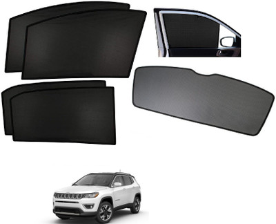AuTO ADDiCT Side Window, Rear Window Sun Shade For Jeep Compass(Black)