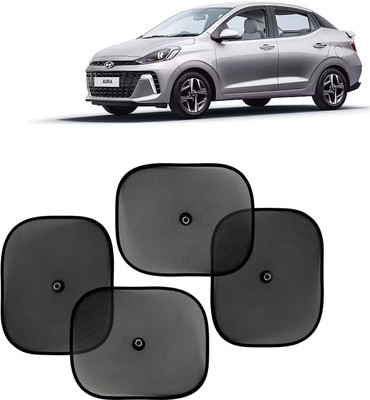 Kingsway Side Window, Rear Window, Windshield Sun Shade For Hyundai Aura(Black)