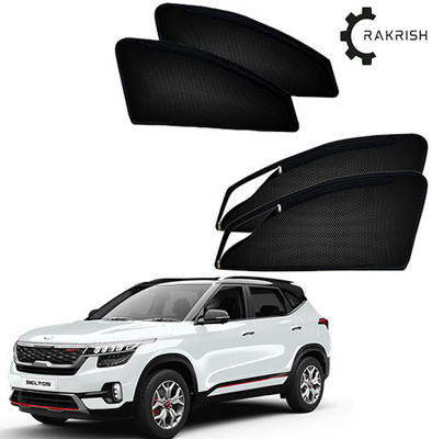 RAKRISH Rear Window, Side Window Sun Shade For Kia Seltos(Black)
