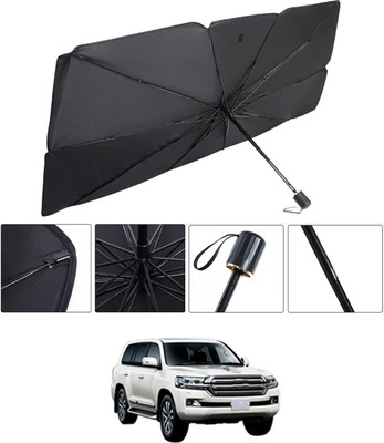 RKPSP Windshield Sun Shade For Toyota Land Cruiser(Black, Silver)