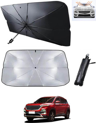 RKPSP Windshield Sun Shade For MG Hector(Black, Silver)