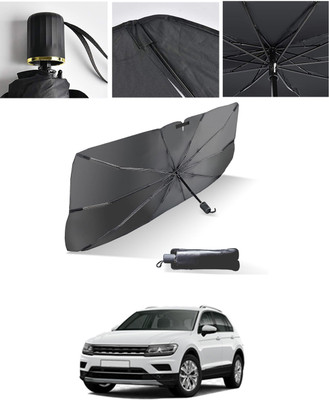 AYW Windshield Sun Shade For Volkswagen Tiguan(Black, Silver)