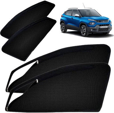 DreamRow Side Window Sun Shade For Tata Punch(Black)