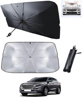 RKPSP Windshield Sun Shade For Hyundai Tucson(Silver, Black)