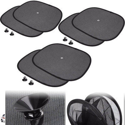 Pious Side Window Sun Shade For Hyundai Santro Xing, Universal For Car(Black)