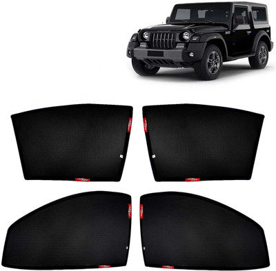Kingsway Side Window, Rear Window Sun Shade For Mahindra Thar(Black)