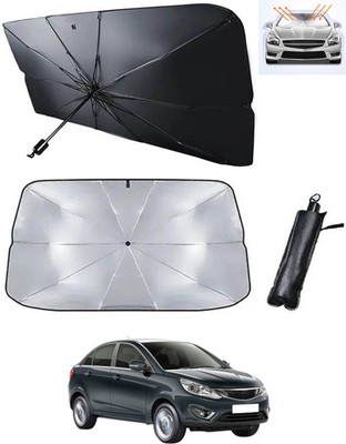 RKPSP Windshield Sun Shade For Tata Zest(Black, Silver)