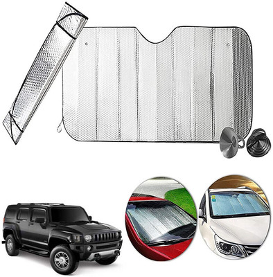 AUTO PEARL Dashboard, Windshield Sun Shade For Tata Hummer H3(Silver)