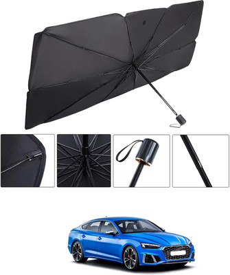 RKPSP Windshield Sun Shade For Audi S5(Black, Silver)