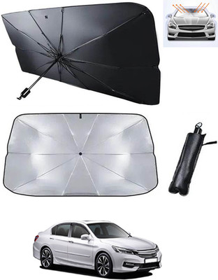 RKPSP Windshield Sun Shade For Honda Accord(Black, Silver)