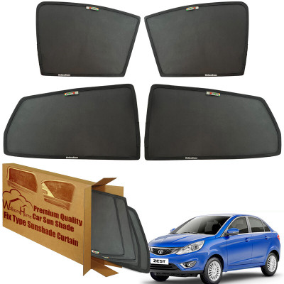 WolkomHome Side Window Sun Shade For Tata Zest(Black)
