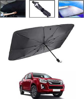 MSNP Windshield Sun Shade For Isuzu Universal For Car(Black, Silver)