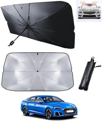 RKPSP Windshield Sun Shade For Audi S4(Silver, Black)