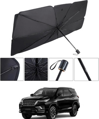 RKPSP Windshield Sun Shade For Toyota Fortuner(Black, Silver)