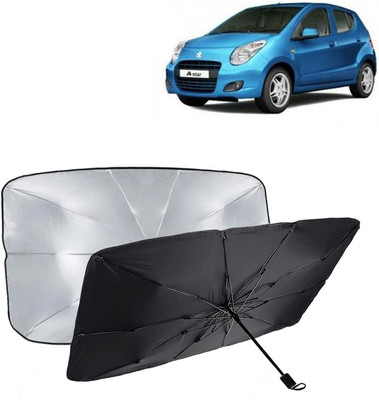 Kingsway Dashboard, Windshield Sun Shade For Maruti Suzuki A-Star(Black, Silver)