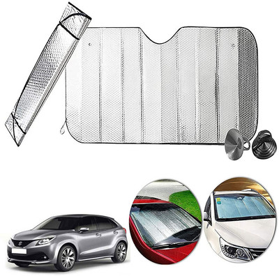 AUTO PEARL Dashboard, Windshield Sun Shade For Maruti Suzuki Baleno(Silver)