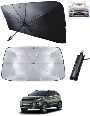 RKPSP Windshield Sun Shade For Tata Universal For Car(Black, Silver)