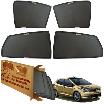WolkomHome Side Window Sun Shade For Tata Altroz(Black)