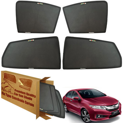 WolkomHome Side Window Sun Shade For Honda Universal For Car(Black)