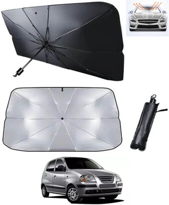 RKPSP Windshield Sun Shade For Hyundai Universal For Car(Silver, Black)