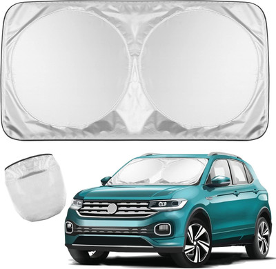 Auto Hub Windshield Sun Shade For Universal For Car Universal For Car(Silver)