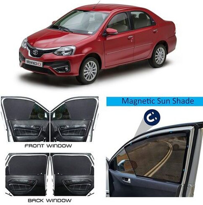 KSPARTS Rear Window, Side Window Sun Shade For Toyota Etios Liva(Black)