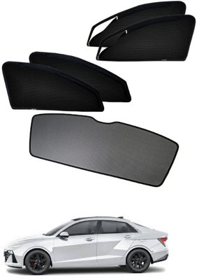 RAKRISH Rear Window, Side Window Sun Shade For Hyundai Verna(Black)