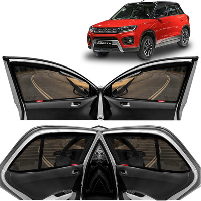 Kingsway Side Window, Rear Window Sun Shade For Maruti Suzuki Vitara Brezza(Black)