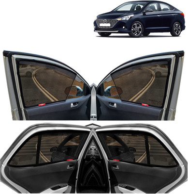 Kingsway Side Window, Rear Window Sun Shade For Hyundai Verna(Black)