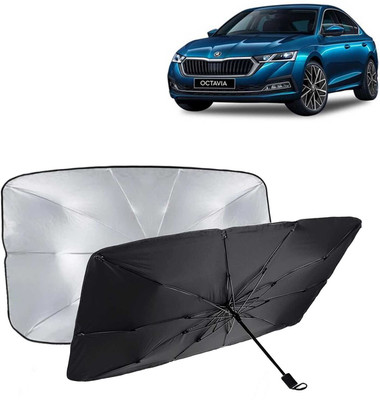 Kingsway Dashboard, Windshield Sun Shade For Skoda Octavia(Black, Silver)