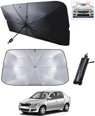 RKPSP Windshield Sun Shade For Mahindra Logan(Silver, Black)