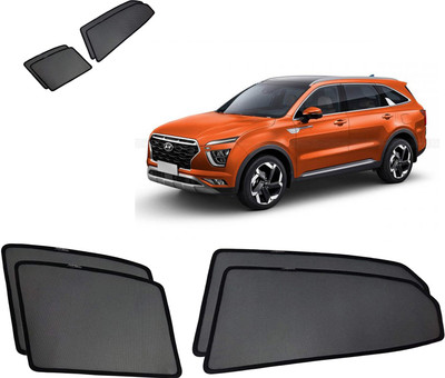 RAKRISH Rear Window, Side Window Sun Shade For Hyundai Alcazar(Black)