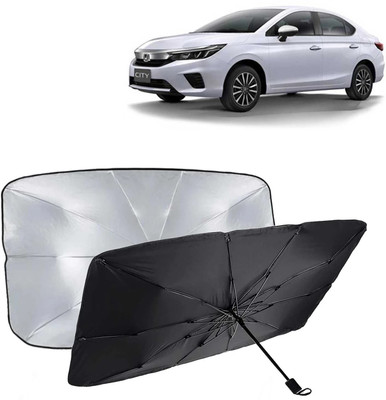 Kingsway Dashboard, Windshield Sun Shade For Honda City(Black, Silver)