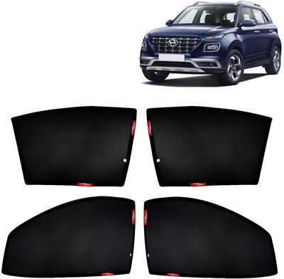 Kingsway Side Window, Rear Window Sun Shade For Hyundai Venue(Black)
