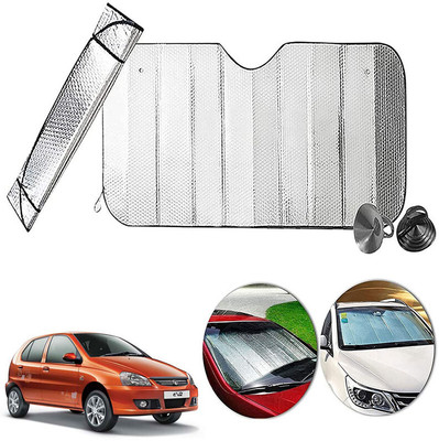 AUTO PEARL Dashboard, Windshield Sun Shade For Tata Indica Vista(Silver)