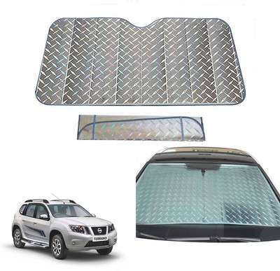 AUTO PEARL Dashboard, Windshield Sun Shade For Nissan Terrano(Grey)