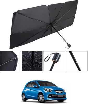 RKPSP Windshield Sun Shade For Honda Brio(Black, Silver)