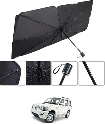 RKPSP Windshield Sun Shade For Mahindra Scorpio(Black, Silver)