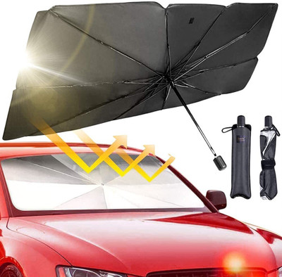 ShopDock Dashboard, Windshield Sun Shade For Universal For Car Universal For Car(Black)