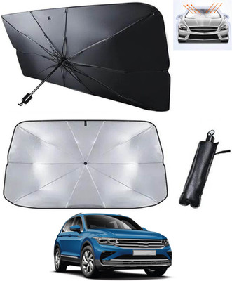 AYW Windshield Sun Shade For Volkswagen Tiguan(Silver, Black)