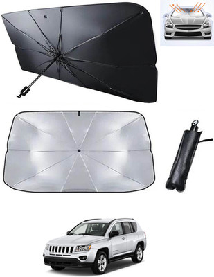 RKPSP Windshield Sun Shade For Jeep Compass(Black, Silver)