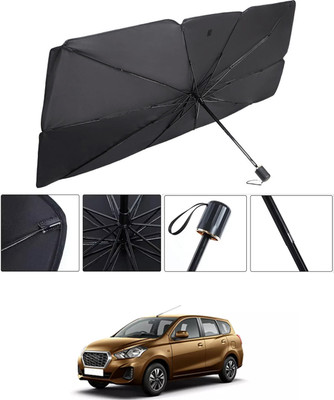 RKPSP Windshield Sun Shade For Datsun Universal For Car(Black, Silver)