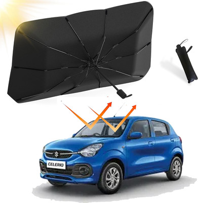 Aadikart Dashboard, Windshield Sun Shade For Maruti Suzuki Celerio(Black, Silver)