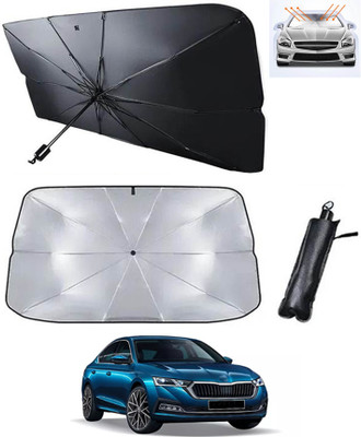 RKPSP Windshield Sun Shade For Skoda Octavia(Silver, Black)